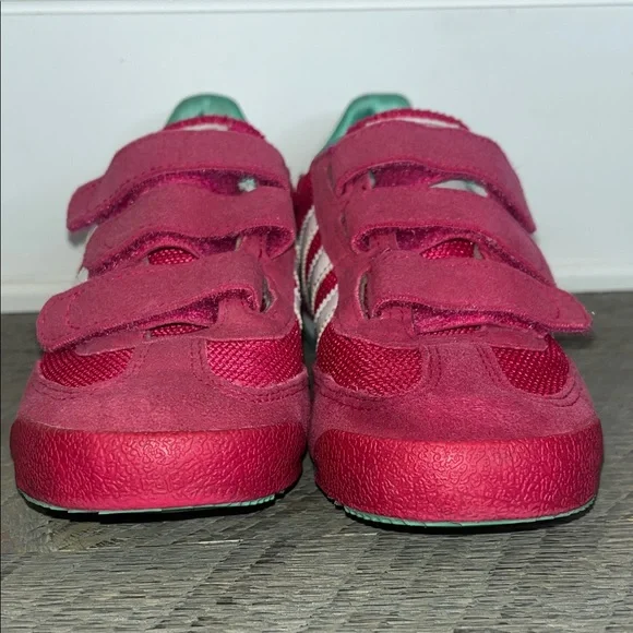 Adidas Dragon OG CF C Girls Sneakers Pink/White/Green Size 2 - Picture 9 of 10